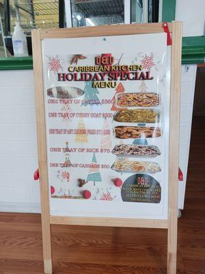 Holiday menu