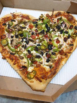 Heart shaped pizza - uncut