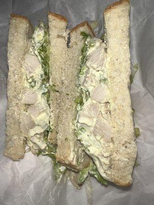 Chicken Salad- big chunks of chicken and bland