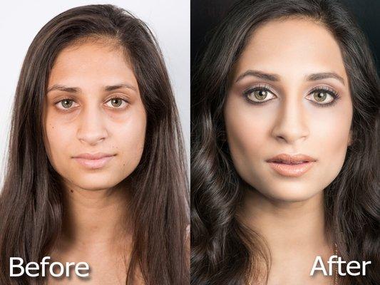 Before and After Photo of a Model Portfolio Session