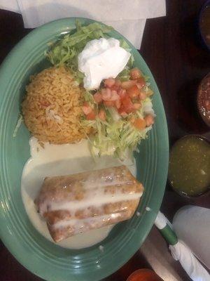 Ground beef chimichanga