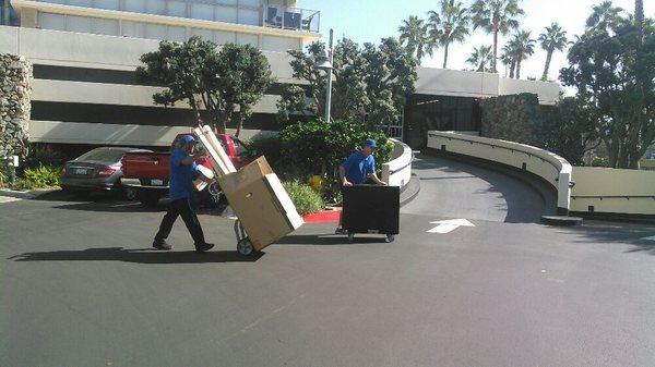 Moving items into the Coronado Shores.