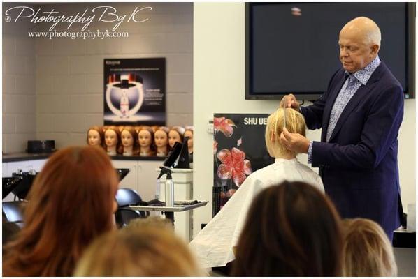 Martin Parsons  cutting class on the second floor salon