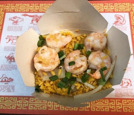 Small shrimp fried rice .