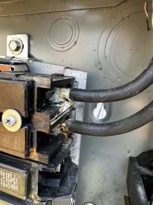 Water entering equipment corrosion exists breaker failing