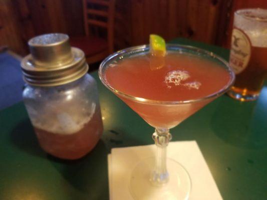 French Martini: served in a little cocktail shaker.