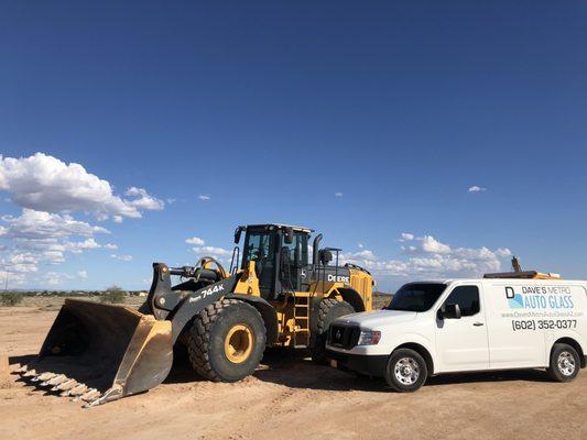 Excavator Windshield Replacement