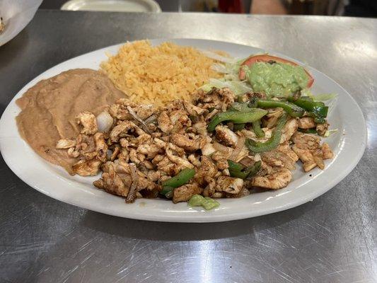 Chicken fajita plate