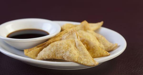 Crab Rangoons with honey-soy dipping sauce