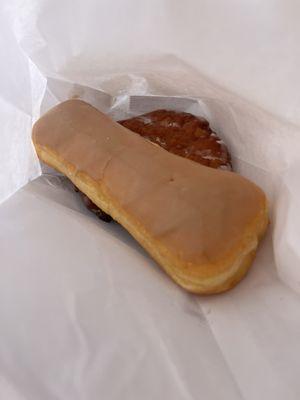 Maple Bar Donut and Apple Fritter Donut