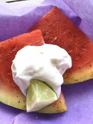 Grilled spicy watermelon. It's a crazy treat!