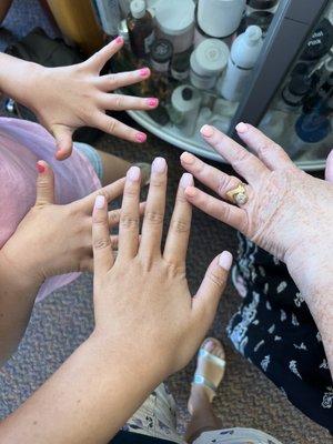 Two dip nails and a regular kids manicure.