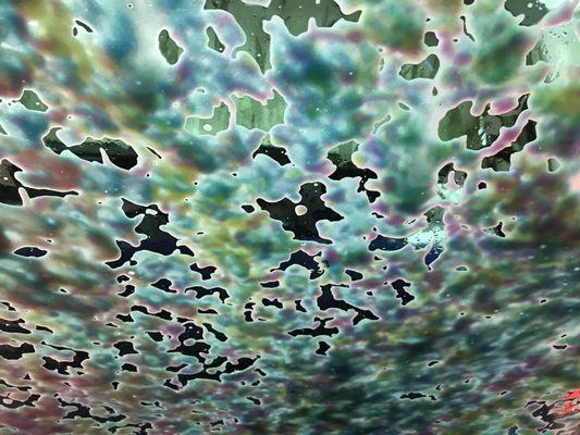 Unusually colorful suds during the car wash