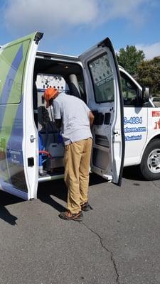 Getting the truck ready for a full home cleaning! Pressure washing, and carpet, tile and grout cleaning!