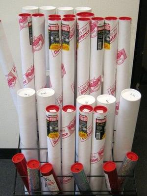 Need to ship a poster or an umbrella? We have 4 sizes of poster tubes in stock.