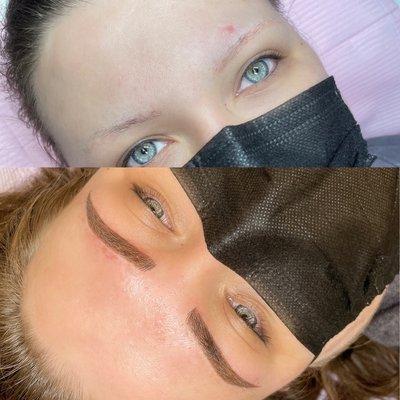 Micro-shading brows ( before and after)