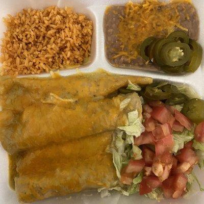 Green chicken enchilada plate (9/13/2022)