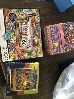 Puzzles $1 each, from The Giving store