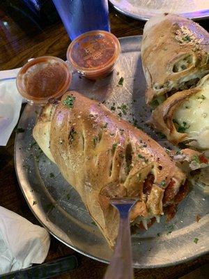 Stromboli (pepperoni, sausage, peppers, onions, mozzarella)