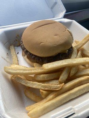 Burger with fries