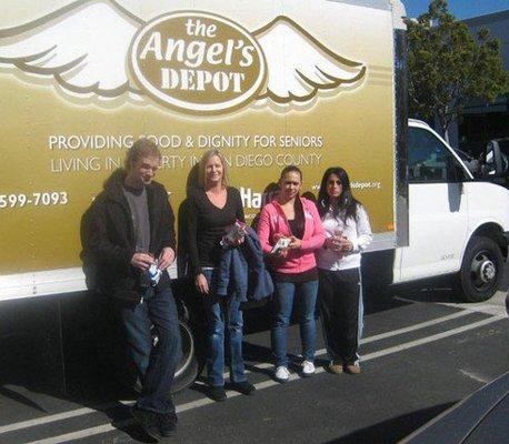 Volunteering with Angel's Depot, a San Diego charity.