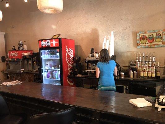 The barista area