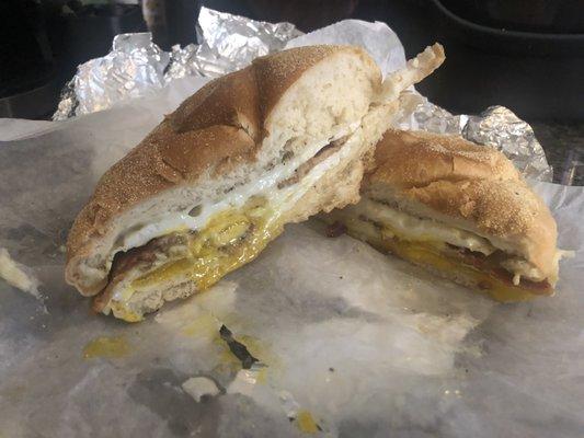 Grab and go bacon egg and cheese breakfast sandwich 2/25/2023