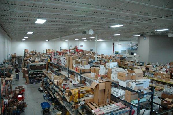 We stock any hardware that belongs to a door; plus, general items you may need at a job site.