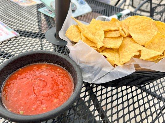 Chips and Salsa - not spicy, but a good start to the meal.