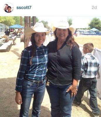 My daughter with Gloria at the Rodeo