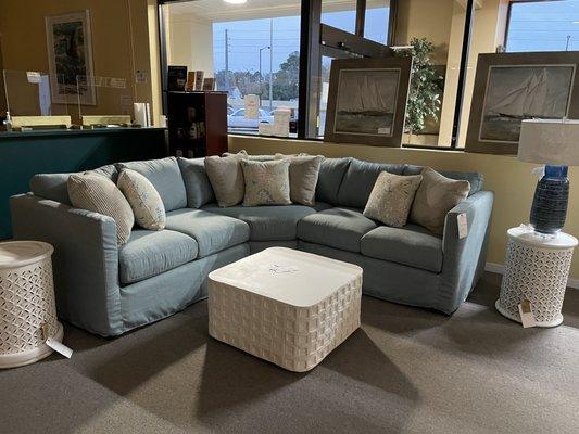 New Spring 2021 Four Seasons Slipcover Sectional in our Mt Pleasant location!