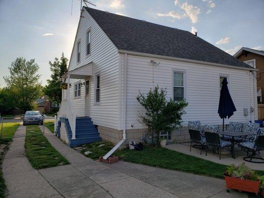 Rear of house siding and new windows