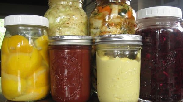 Preserved Lemons, Ketchup, Mayo, Beets, Kraut, & Kimchi