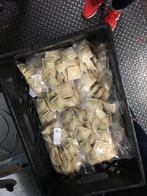 We packed these raviolis