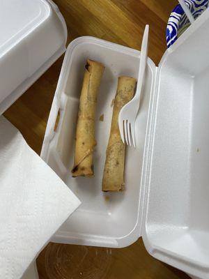 Pork lumpia (again, we were hungry so two are missing )