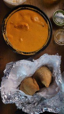 Samosas and Butter Chicken