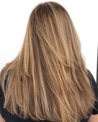 Lowlights on this bright blonde keep her light but add softness for the fall!