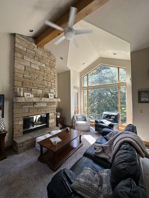 Living room of 4-room condo in The Residences at Cascade Village