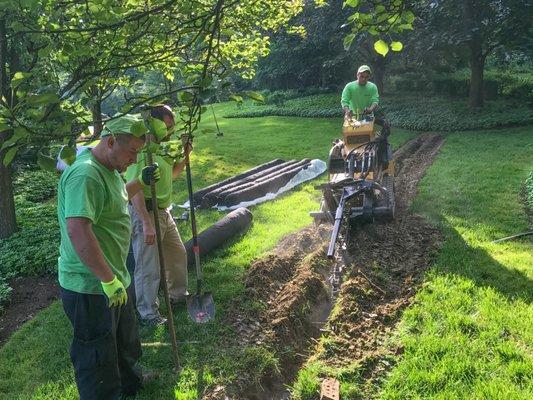 Lawn French Drainage Services Pittsburgh. www.dreamgreener.com