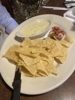 Tortilla chips and queso