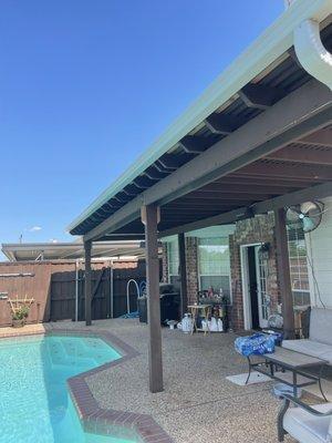 Patio roof replaced.