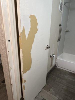 Bathroom door.