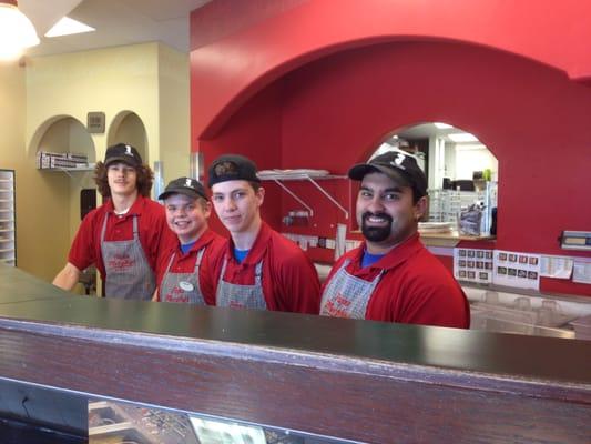 Left to right: Mitch, Jonah, Elijah and Carlos! Arguably, the best Papa Murphys pizza crew in the state of Utah!