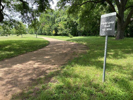 Trail across the street from the park