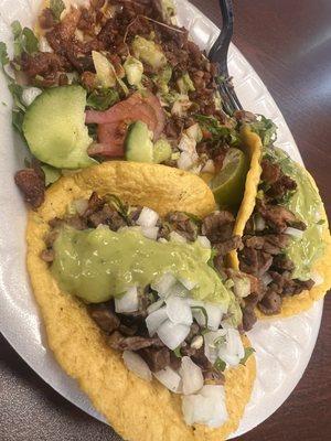 Carne asada tacos, and Al pastor mulitas