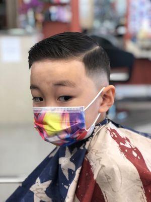 So cute a little boy with taper fade haircut ‍