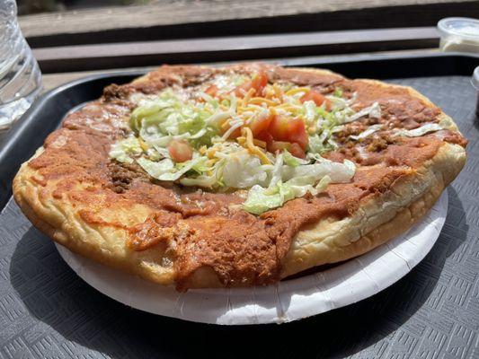 Indian fry bread taco. It was pretty good but more of a tostada than a taco.