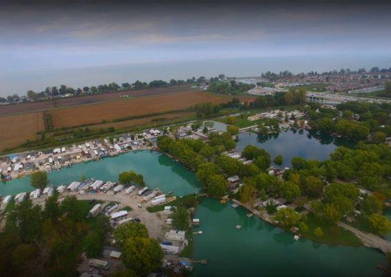 Wild Wings Campground Aerial View - Oak Harbor, Ohio - On Lake Erie