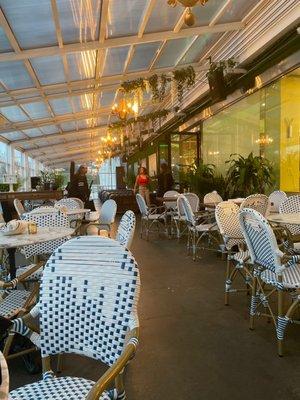 Greenhouse seating area