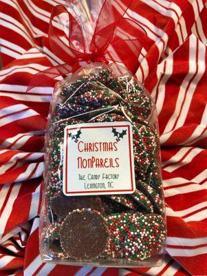 Dark chocolate Christmas Nonpareils!